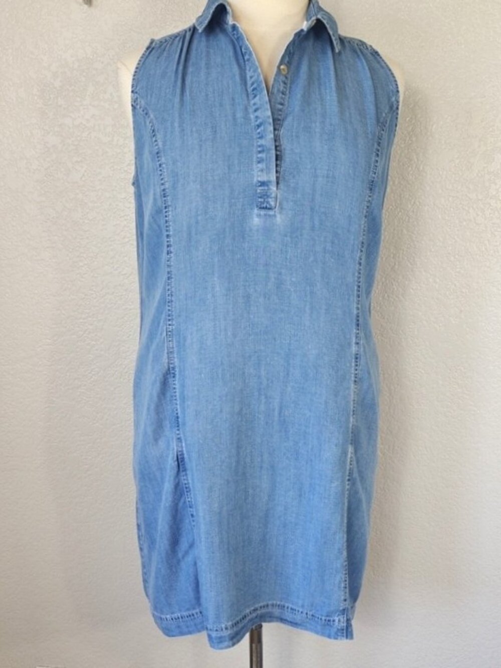 Soma XL Dress Sleeveless Causal Knee Length Light Blue with Pockets